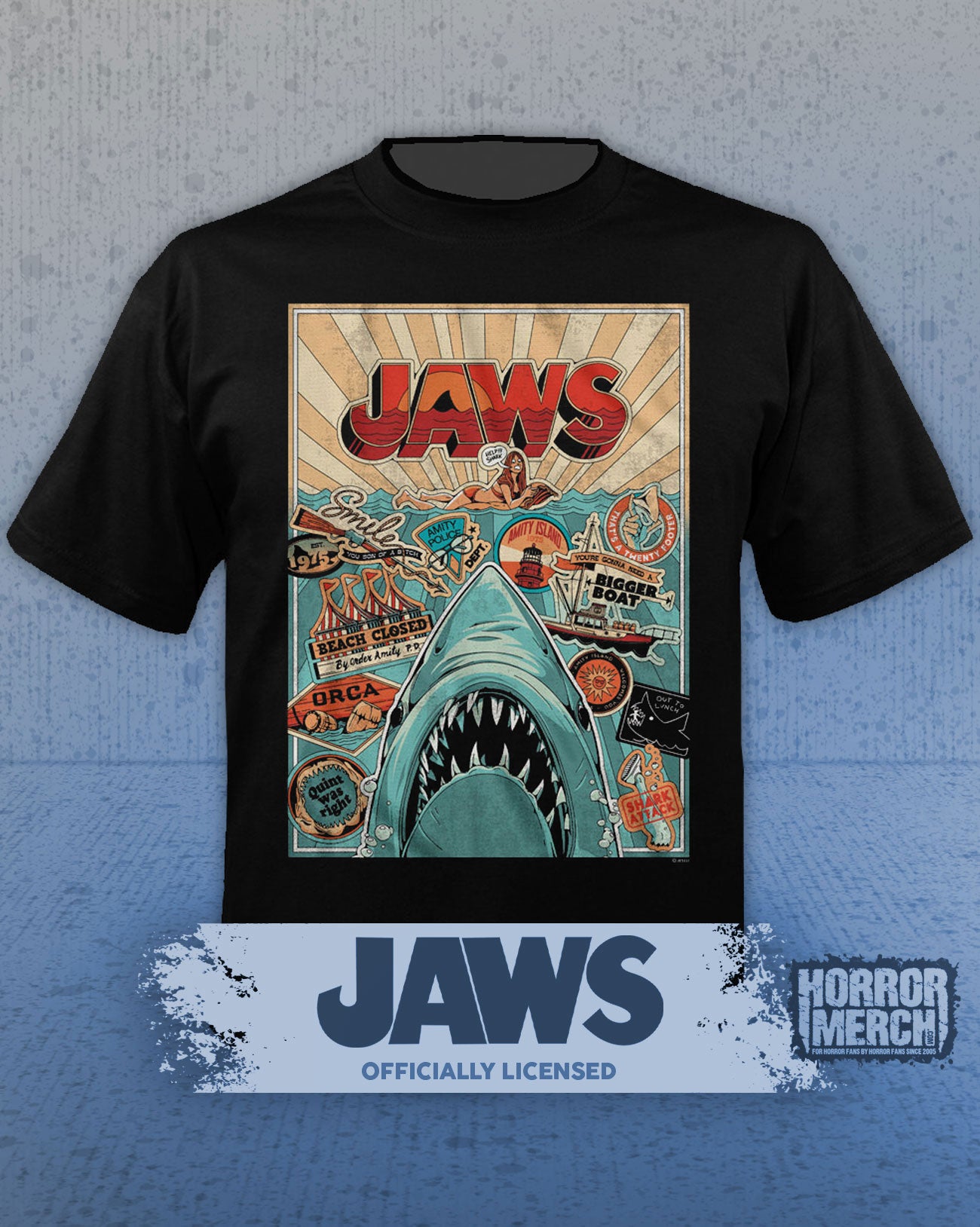 Jaws - 50th Anniversary Poster (Artwork) Mens Shirt