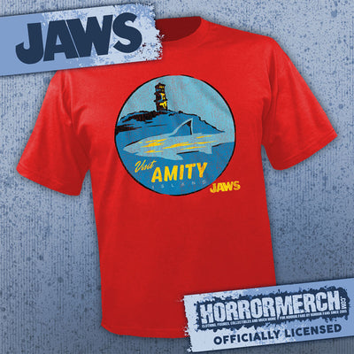 Jaws - Visit Amity (Red) Mens Shirt