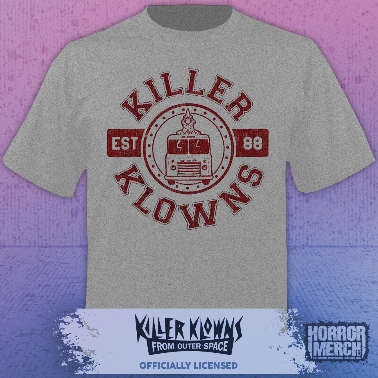 Killer Klowns - University 1988 Mens Shirt (Gray)