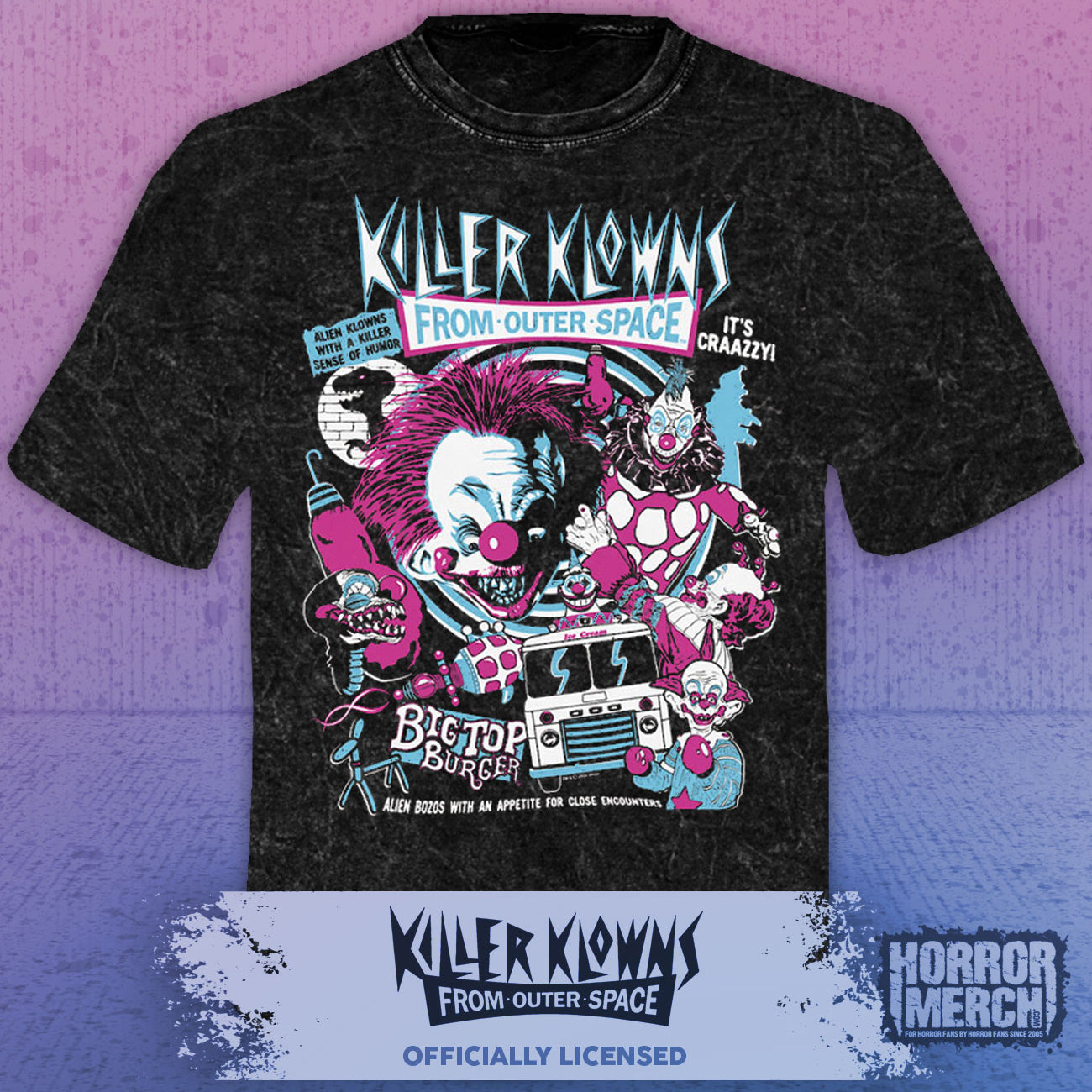 Killer Klowns - Blue Collage Mens Shirt (Mineral Wash)