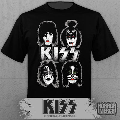 Kiss - Distressed Outlines Mens Shirt