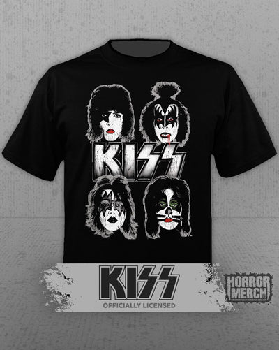Kiss - Distressed Outlines Mens Shirt