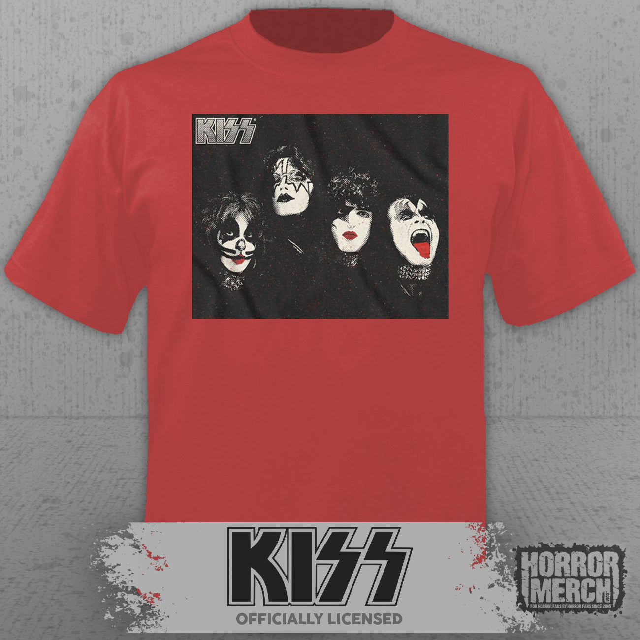 Kiss - Faces Mens Shirt (Red)