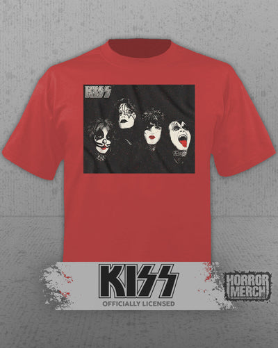 Kiss - Faces Mens Shirt (Red)