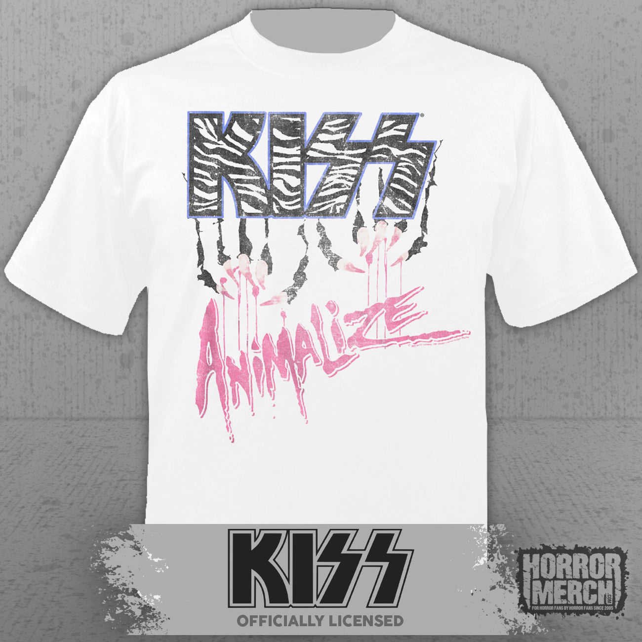 Kiss - Animalize Mens Shirt (White)