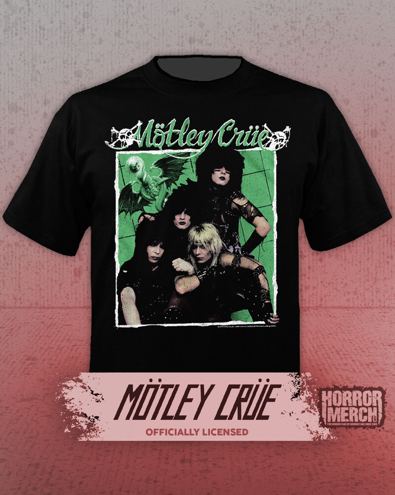 Motley Crue - Feelgood Photo (Green) Mens Shirt