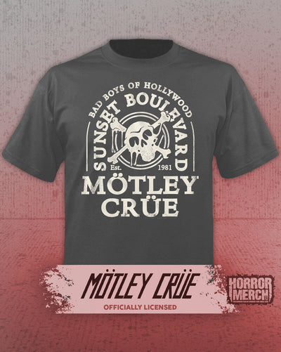 Motley Crue - Skull Logo Mens Shirt (Gray)