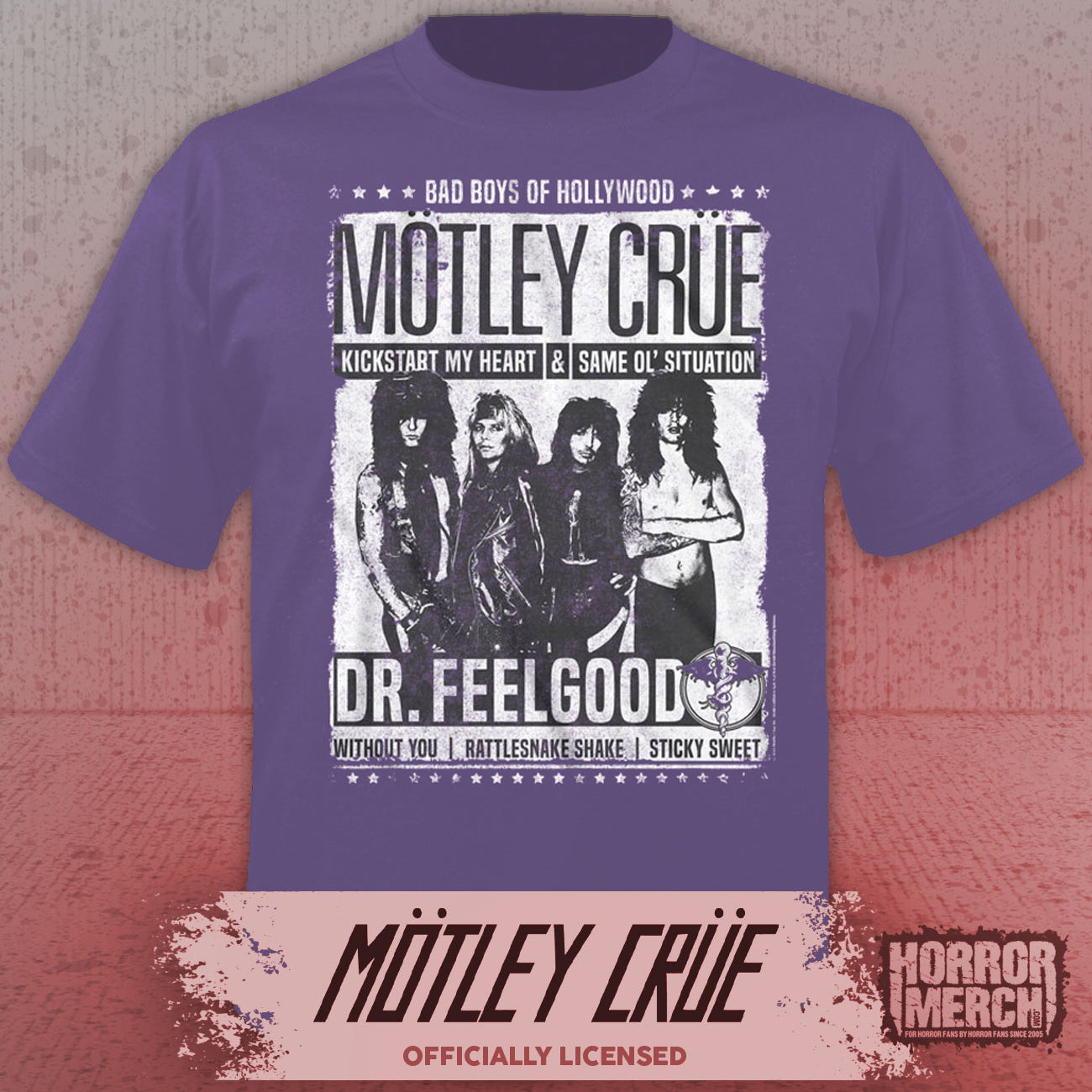 Motley Crue - Feelgood Mens Shirt (Purple)