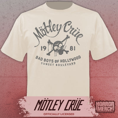 Motley Crue - Skull Logo Mens Shirt (Tan)