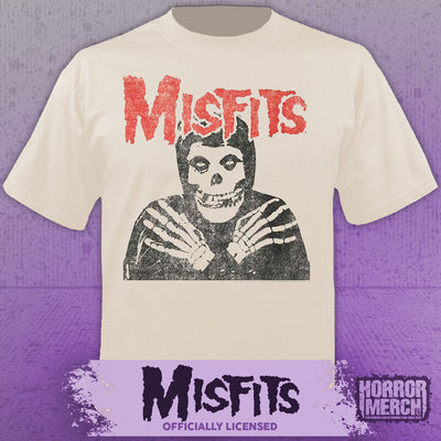 Misfits - Crimson Ghost Distressed Logo Mens Shirt (Tan)