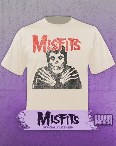 Misfits - Crimson Ghost Distressed Logo Mens Shirt (Tan)