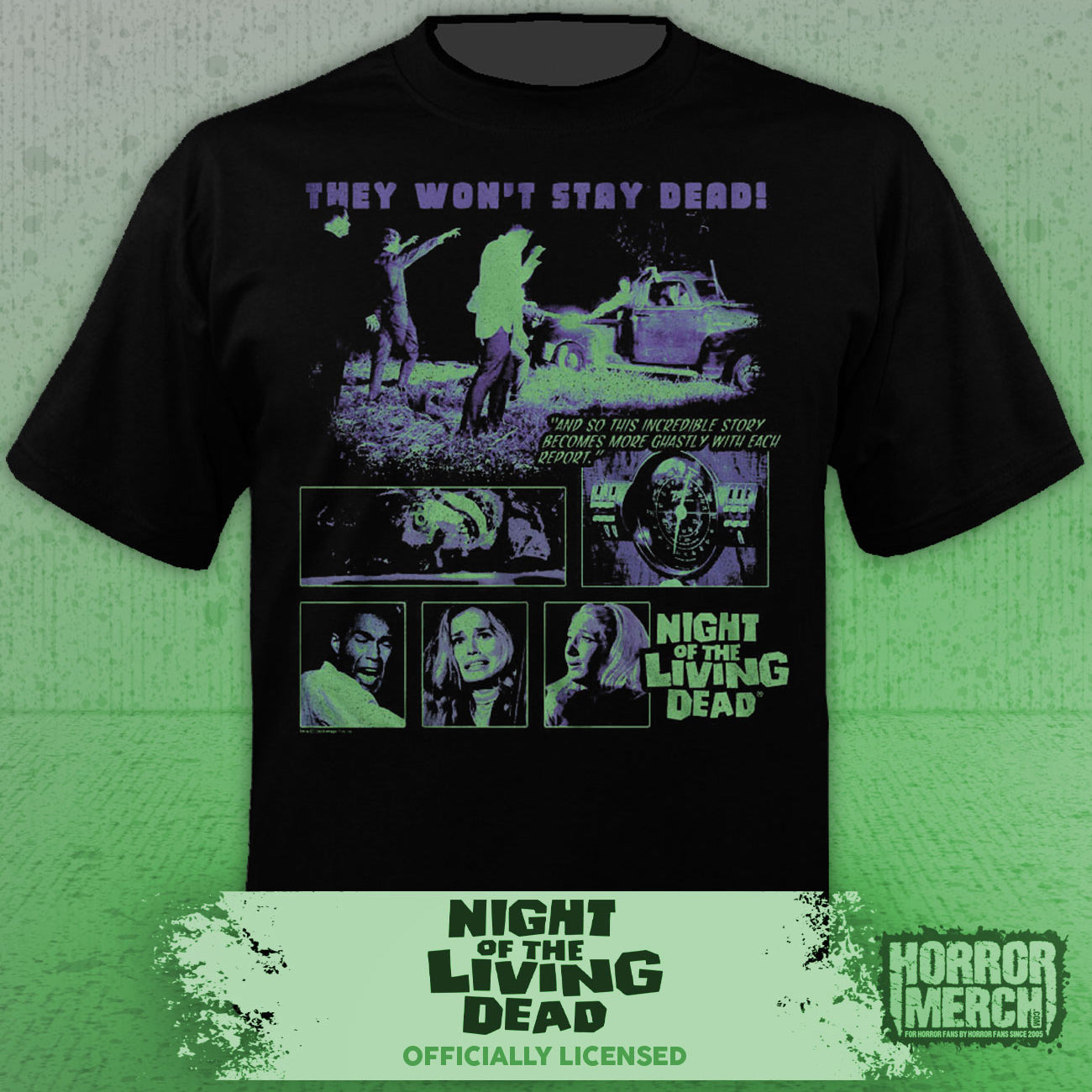 Night Of The Living Dead - Zombie Collage Mens Shirt