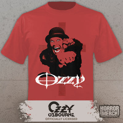 Ozzy Osbourne - Cross Mens Shirt (Red)