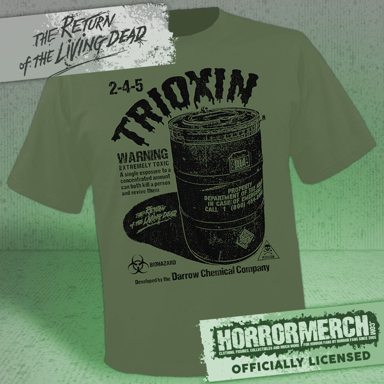 Return Of The Living Dead - Trioxin Cannister (Army Green) Mens Shirt