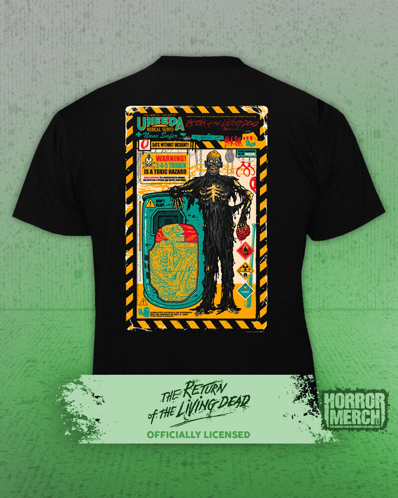 Return Of The Living Dead - Saftey Poster (Front And Back Print) Mens Shirt