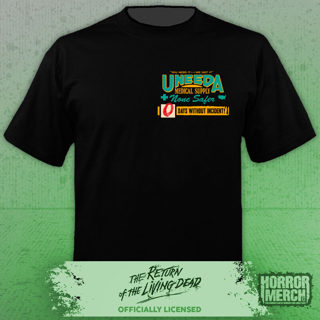 Return Of The Living Dead - Saftey Poster (Front And Back Print) Mens Shirt
