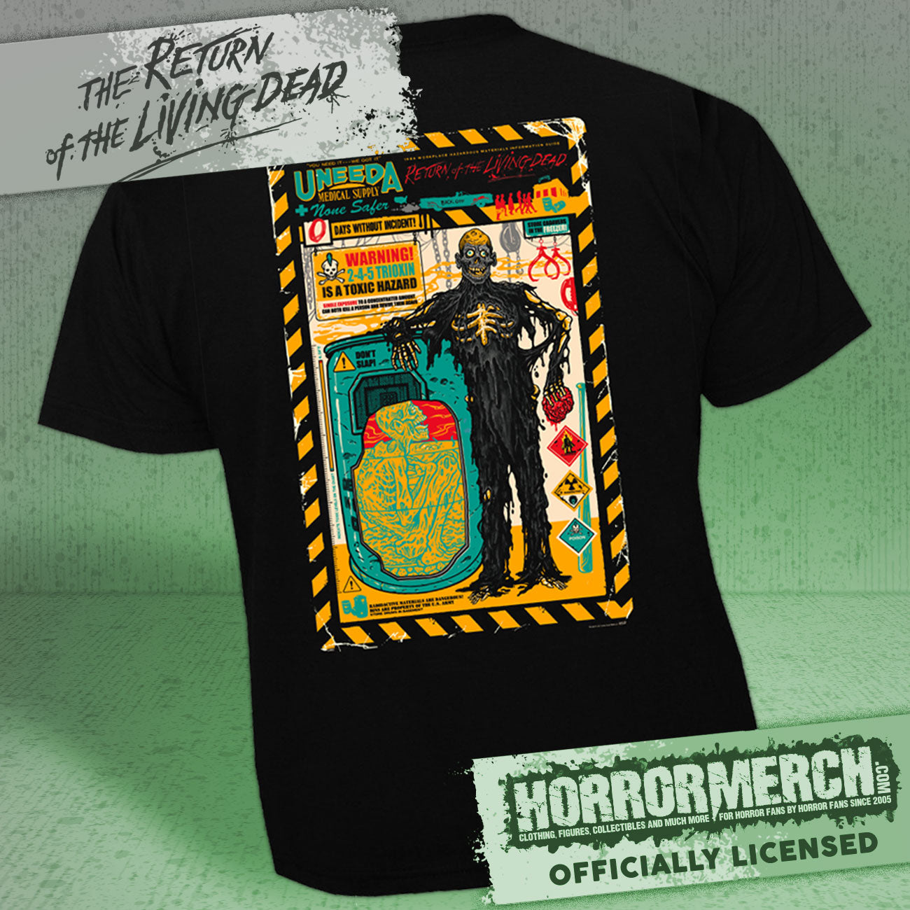 Return Of The Living Dead - Saftey Poster (Front And Back Print) Mens Shirt