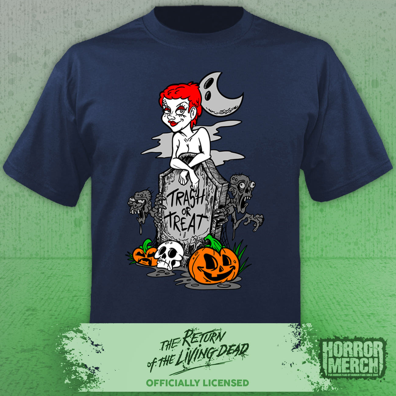 Return Of The Living Dead (Exclusive) - Trash Or Treat Mens Shirt (Blue)
