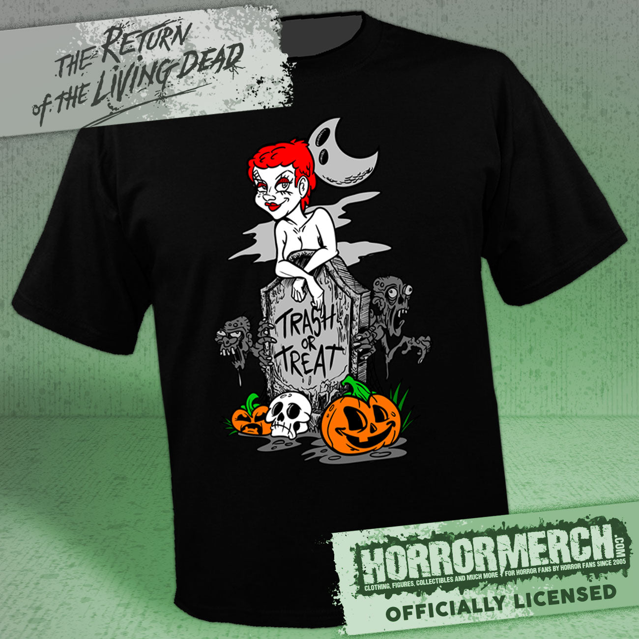 Exclusive -  Return Of The Living Dead - Trash Or Treat (Black) Mens Shirt