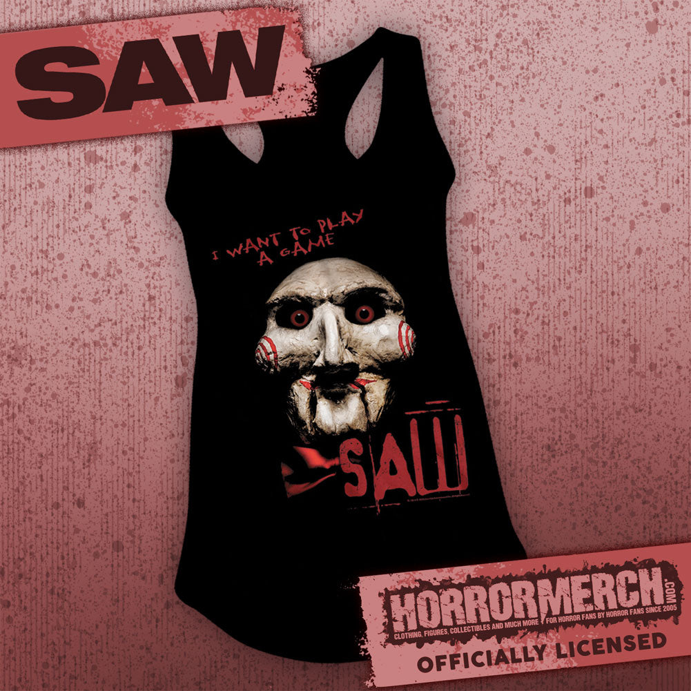 Saw - Billy Close-Up [Womens Racerback Tanktop]