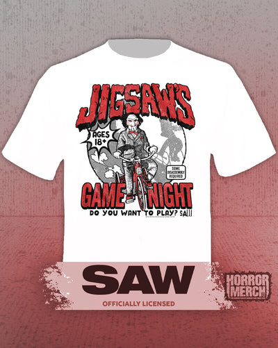 Saw - Game Night Mens Shirt (White)
