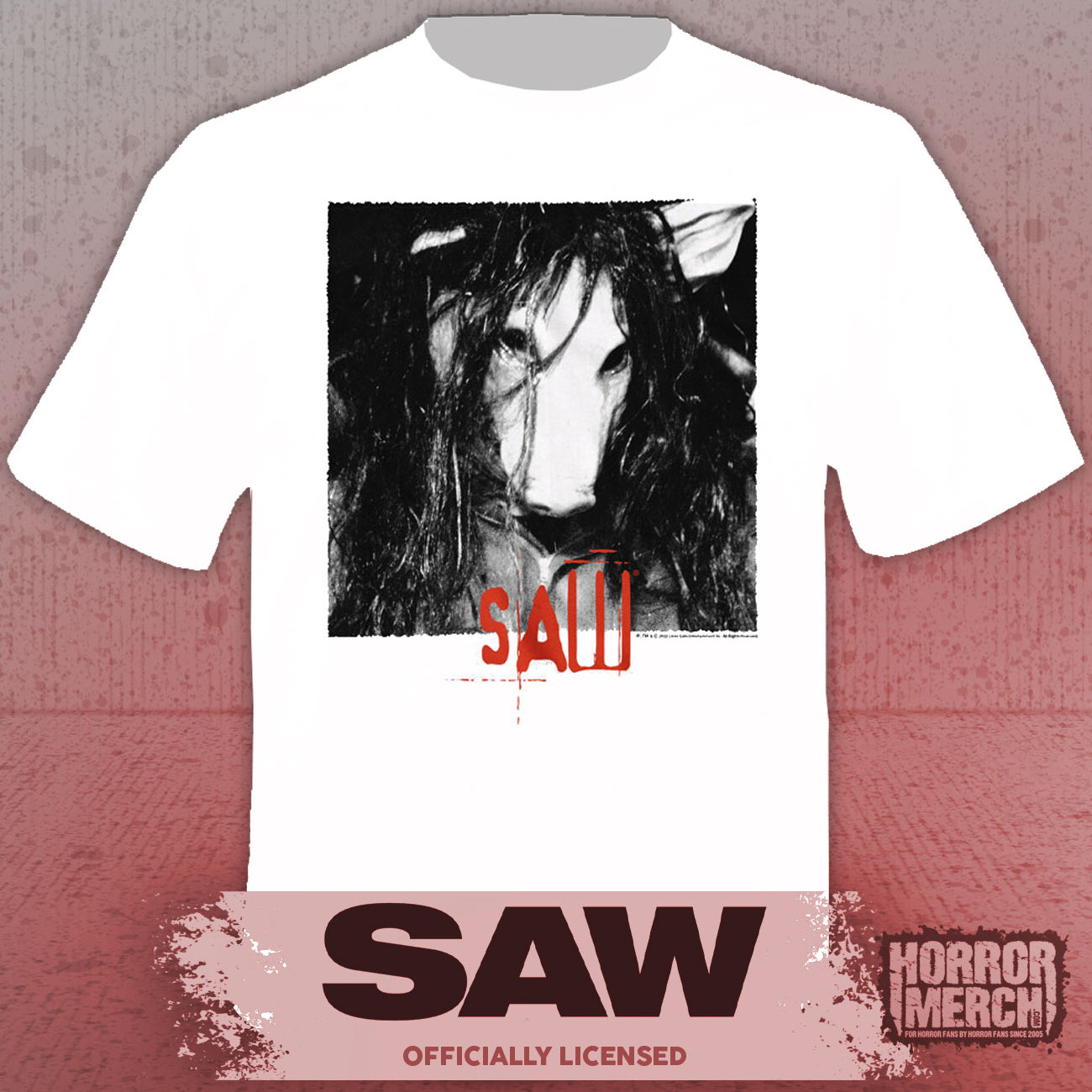 Saw - Pig Close-Up Mens Shirt (White)