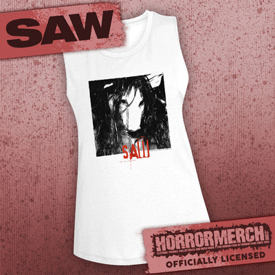 Saw - Pig Close-Up (White) [Womens High Neck Tanktop]