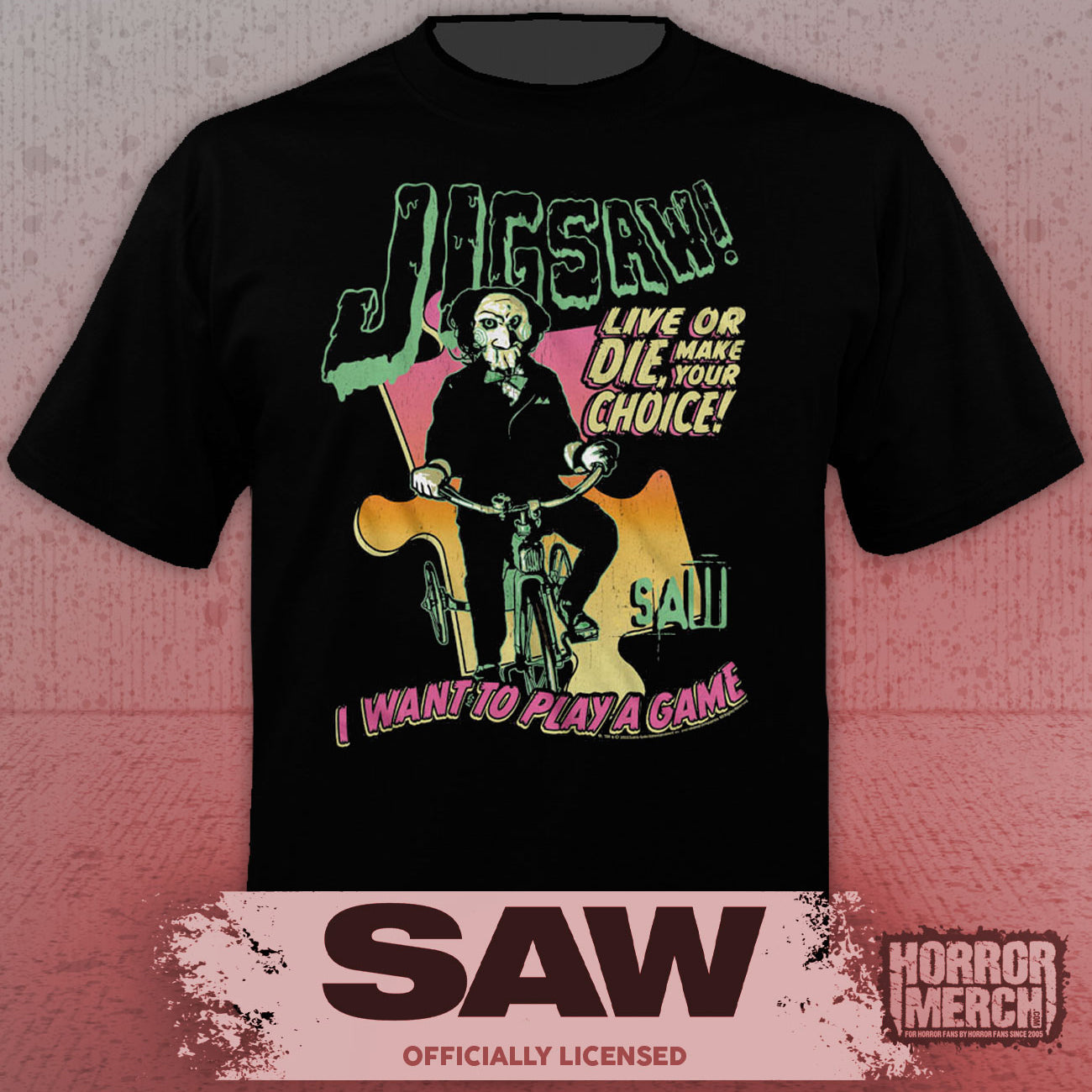 Saw - Neon Puzzle Mens Shirt