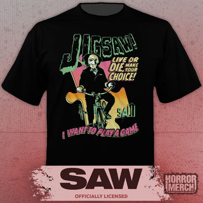 Saw - Neon Puzzle Mens Shirt