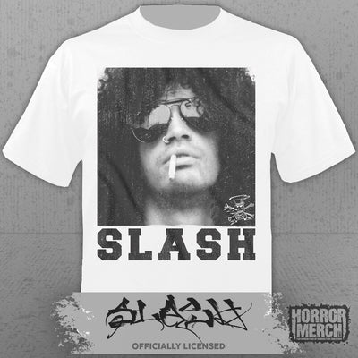 Guns N Roses - Cigarette (Slash) Mens Shirt (White)
