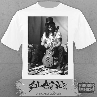 Guns N Roses - Guitar (Slash) Mens Shirt (White)