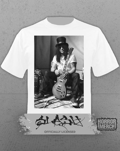 Guns N Roses - Guitar (Slash) Mens Shirt (White)