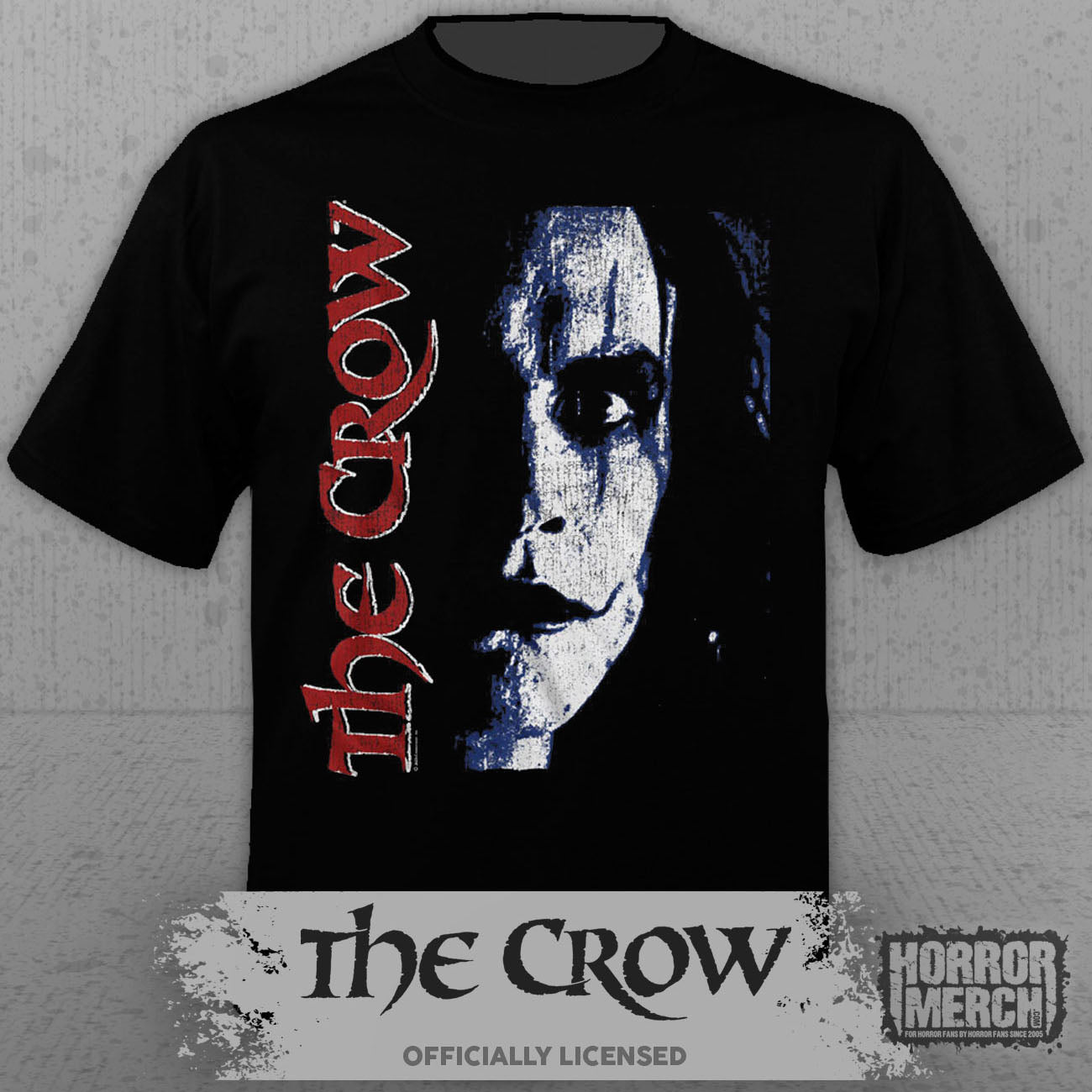 Crow - Close Up (Blue Distress) Mens Shirt