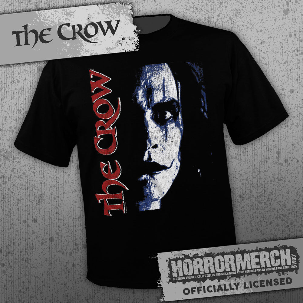 Crow - Close Up (Blue Distress) Mens Shirt