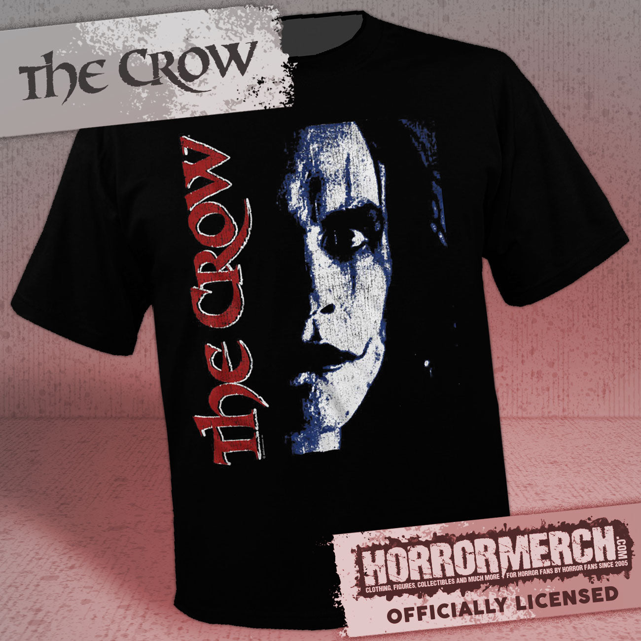 Crow - Close Up (Blue Distress) Mens Shirt