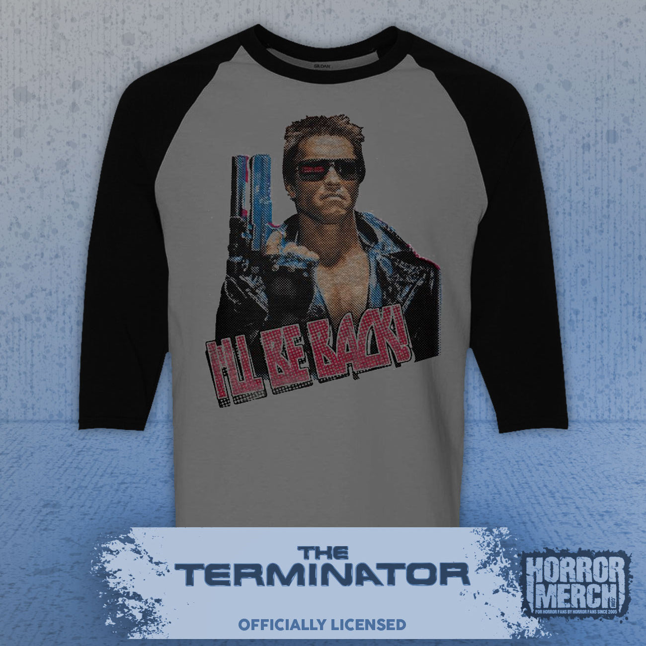 Terminator - I'll Be Back Baseball Shirt (Gray)