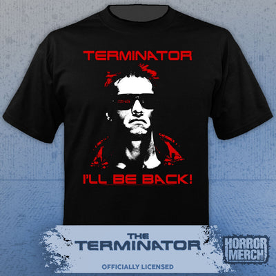 Terminator - I'll Be Back Red Logo Mens Shirt