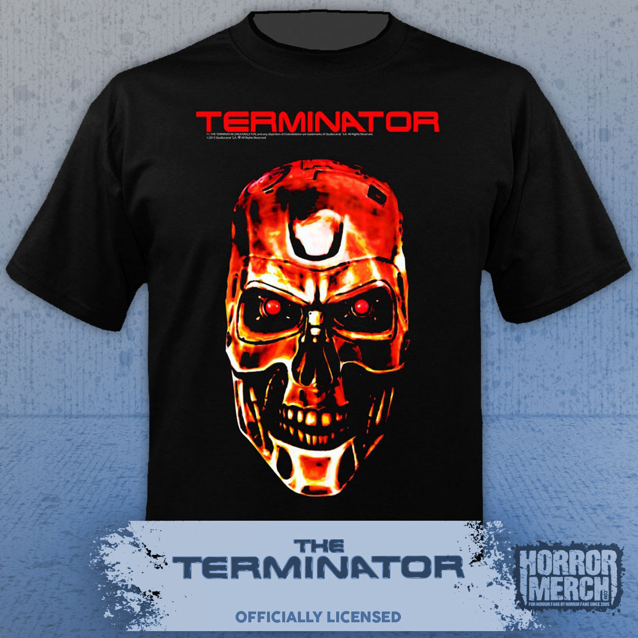 Terminator - Endoskeleton Face Closeup Mens Shirt