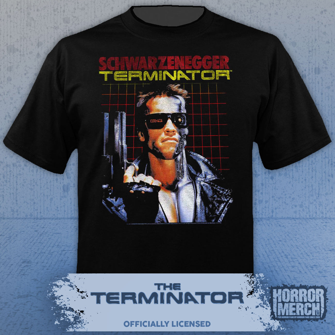 Terminator - Split Yellow Logo Mens Shirt