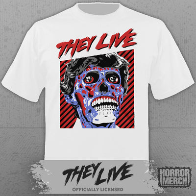 They Live - Ghoul Close Up Mens Shirt (White)