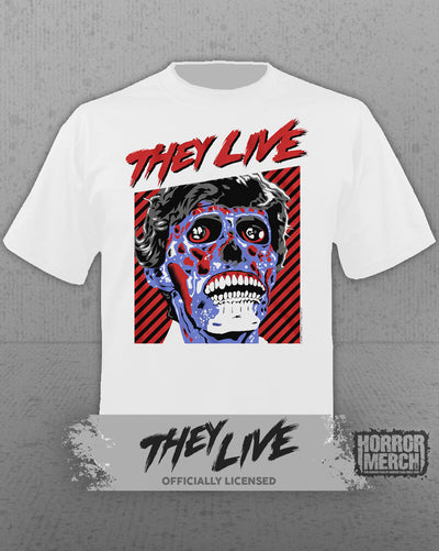 They Live - Ghoul Close Up Mens Shirt (White)
