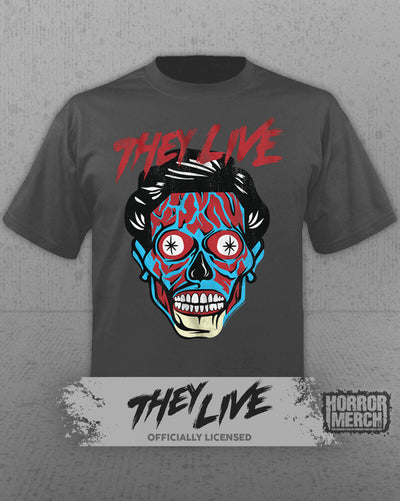They Live - Ghoul Close Up Mens Shirt (Gray)