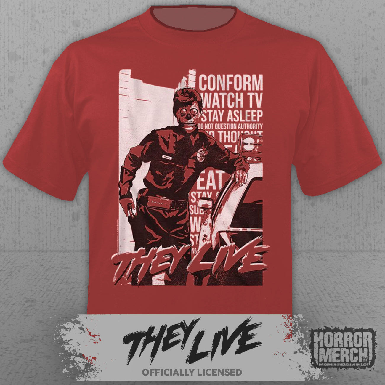 They Live - Police Mens Shirt (Red)