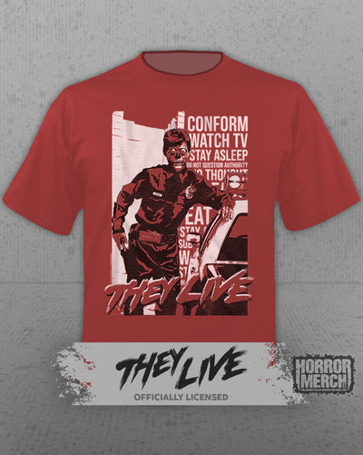 They Live - Police Mens Shirt (Red)