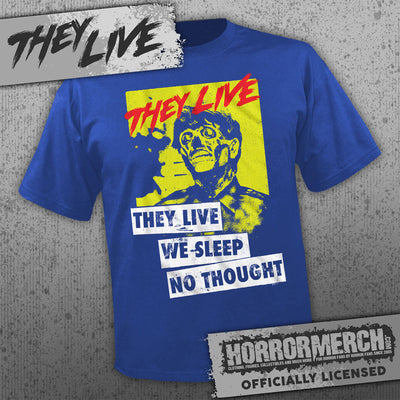 They Live - Neon Poster (Blue) [Mens Shirt]