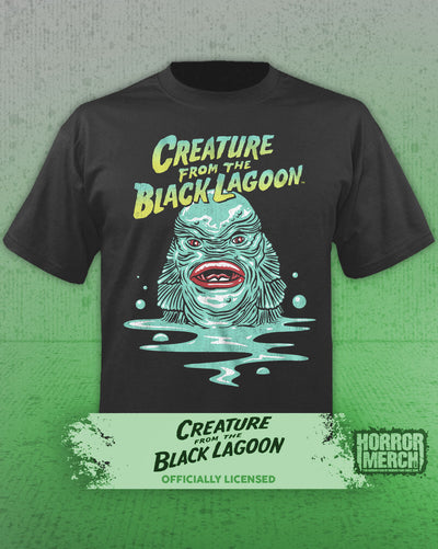 Creature From The Black Lagoon - Face Close-Up Mens Shirt (Gray)