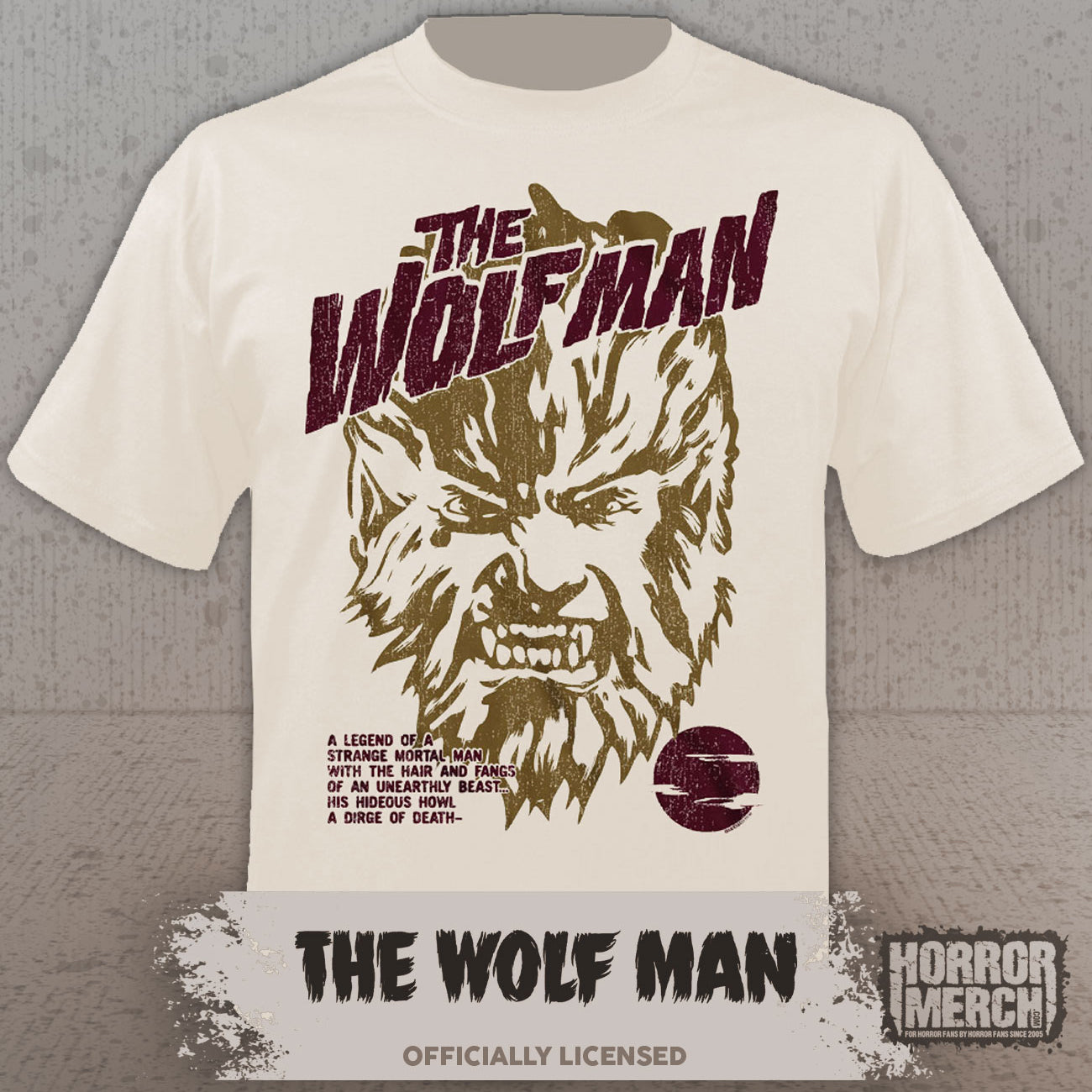 Wolfman - A Strange Mortal Man Mens Shirt (Cream)