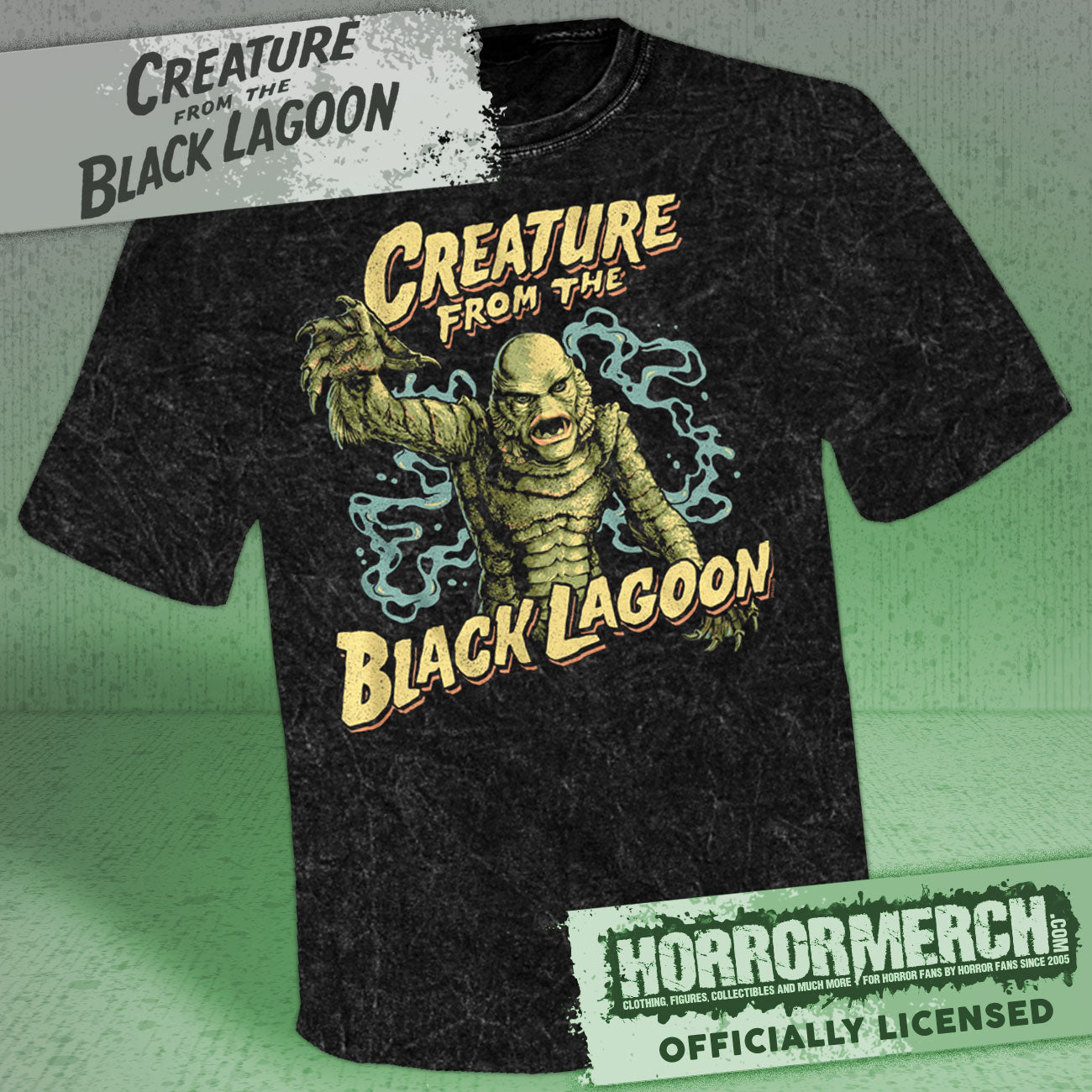 Creature From The Black Lagoon - Creature Swimming (Mineral Wash) Mens Shirt