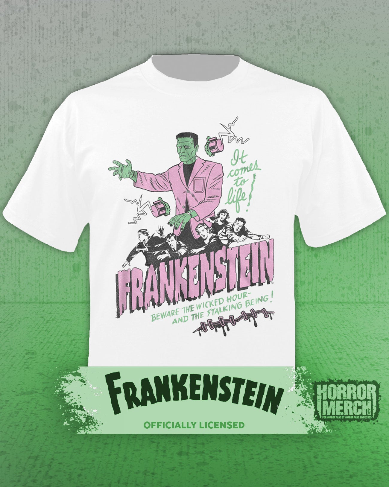 Frankenstein - It Comes To Life Mens Shirt (White)
