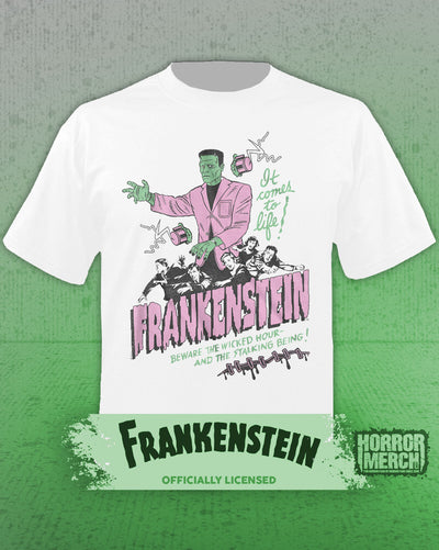 Frankenstein - It Comes To Life Mens Shirt (White)